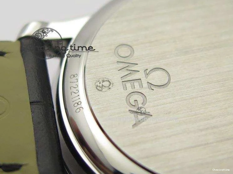 0205 Flexible De Ville MK 1:1 Best Edition SS White Dial On Black Leather Asian Seagull T1701 (Sec@6) 8244